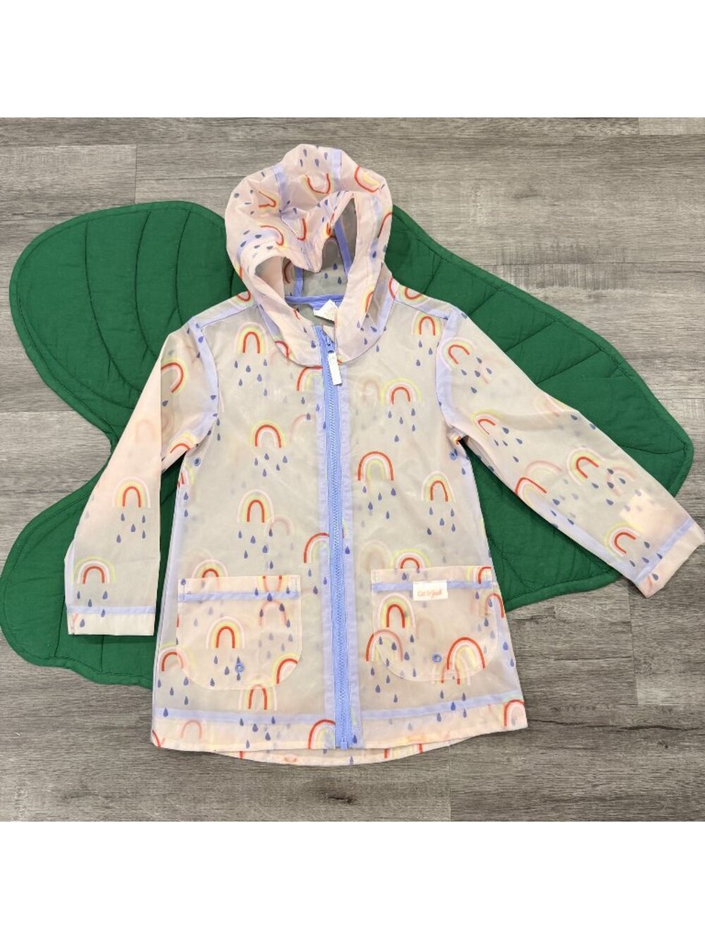 Cat & Jack Girl 5T Rain Jacket Rainbow Full Zip